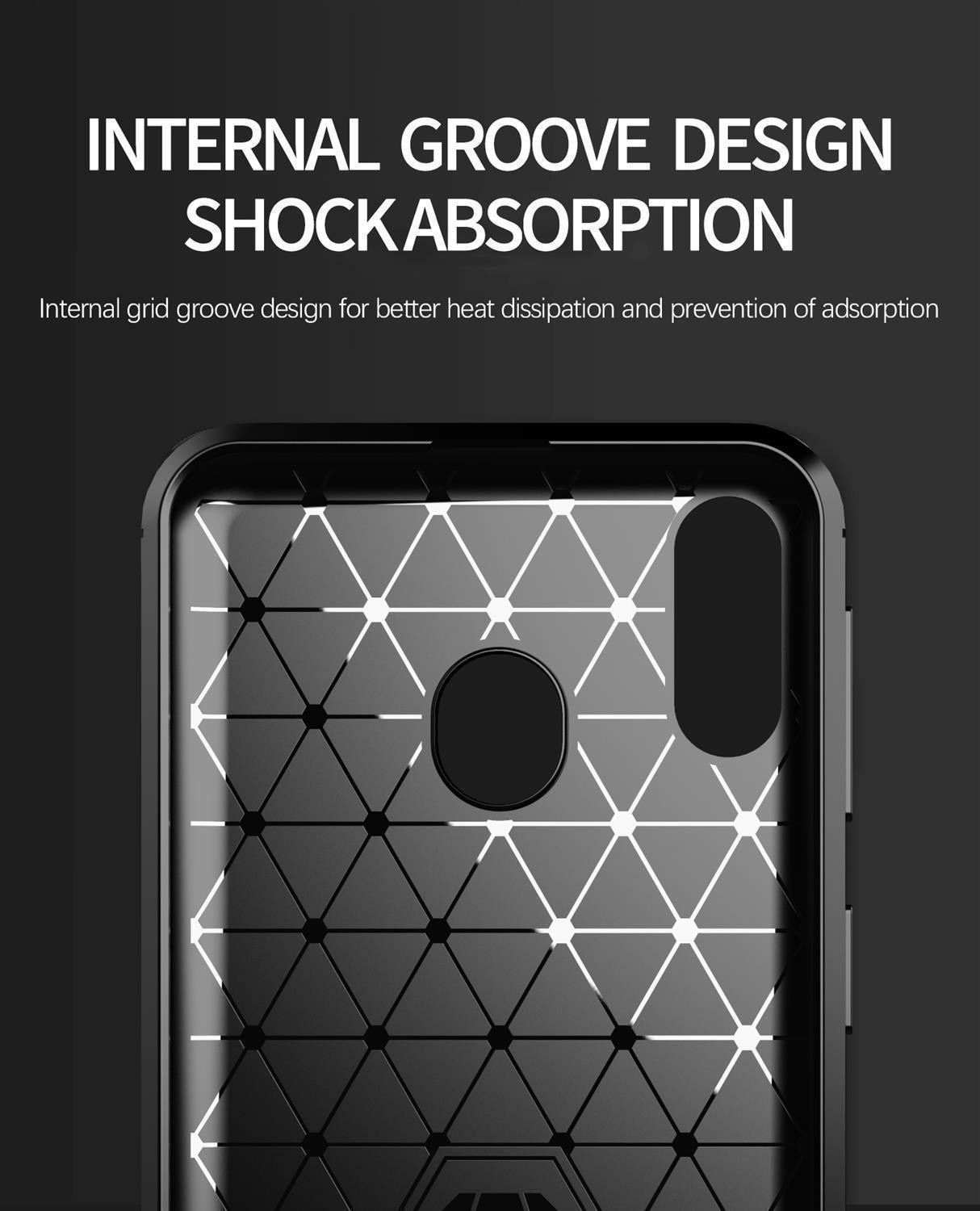 Nahaufnahme des Inneren einer Handyhülle mit einem schwarz-weißen geometrischen Muster.