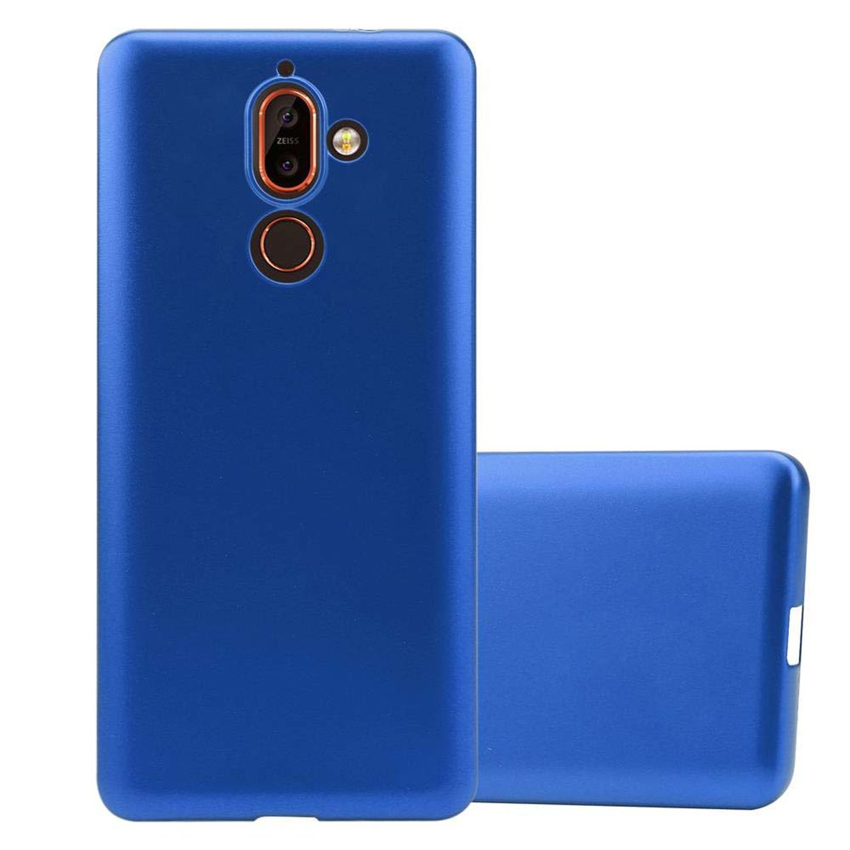 Backcover, 7 PLUS, Metallic CADORABO METALLIC TPU BLAU Hülle, Matt Nokia,