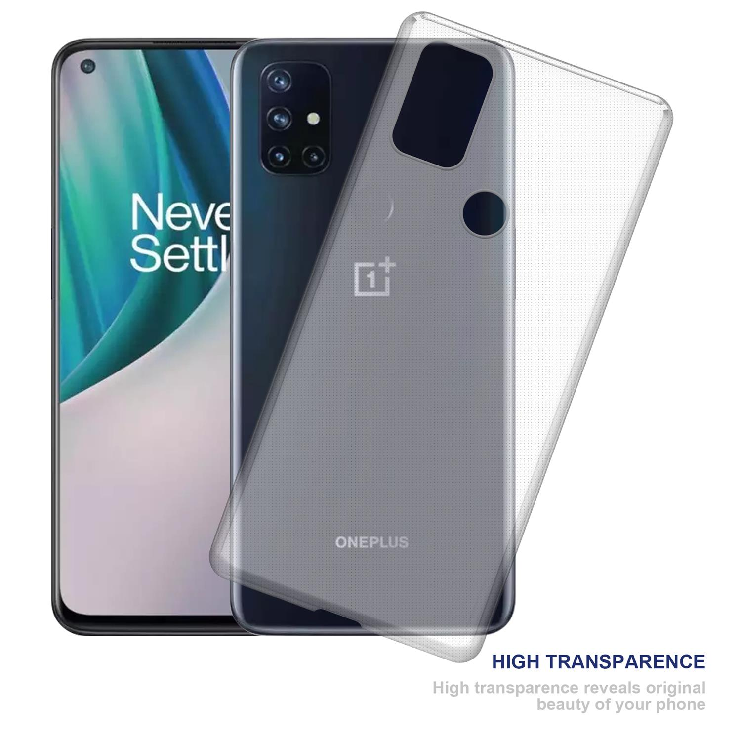 Custodia trasparente su un telefono nero, che mostra il dispositivo. La custodia è trasparente, mostrando il design del telefono.