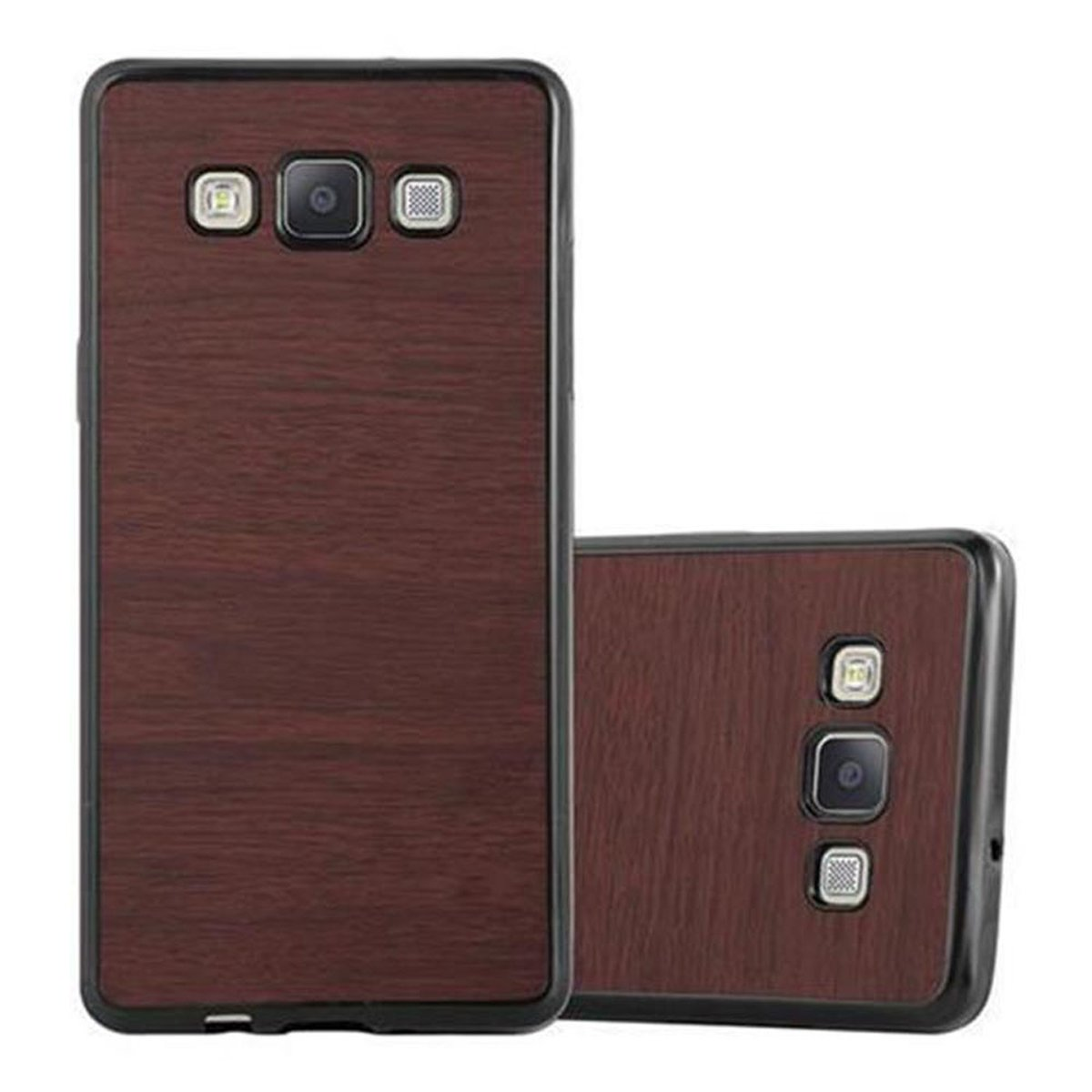 CADORABO WOODEN Galaxy Samsung, 2015, KAFFEE A5 TPU Backcover, Wooden Schutzhülle,