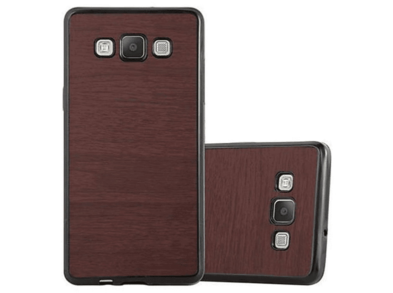 CADORABO TPU Wooden Schutzhülle, Backcover, A5 2015, KAFFEE WOODEN Samsung, Galaxy