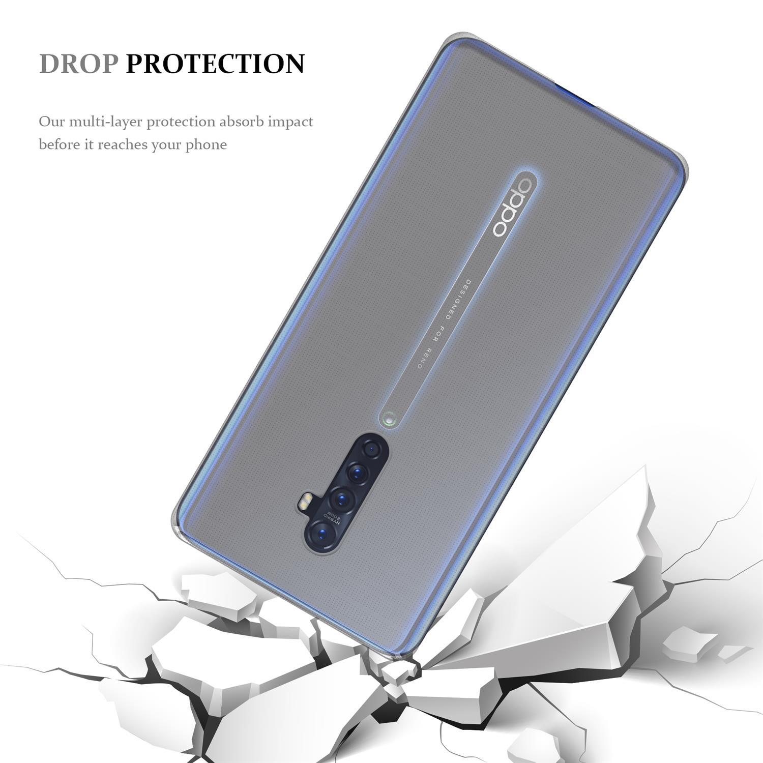 CADORABO TPU Ultra Reno2 AIR Oppo, Backcover, Slim TRANSPARENT Schutzhülle, VOLL Z