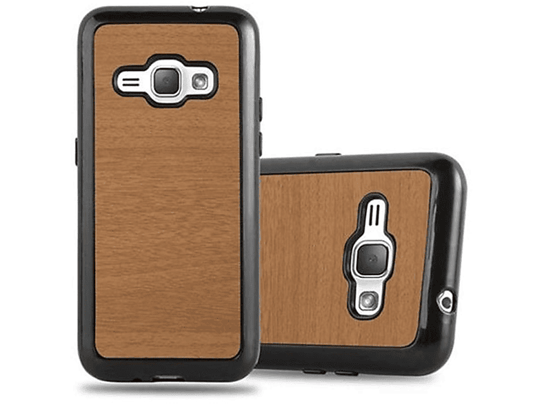 CADORABO TPU Wooden Schutzhülle, Backcover, 2016, Galaxy BRAUN Samsung, J1 WOODEN