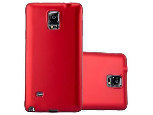 Funda - CADORABO Funda de TPU mate metalizado, Compatible con Samsung Galaxy NOTE 4, METALLIC ROJO