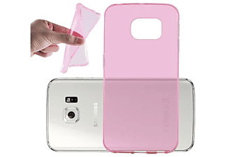 carcasa de móvil  - Funda flexible para móvil - Carcasa de TPU Silicona ultrafina CADORABO, Samsung, Galaxy S6 EDGE, transparente rosa