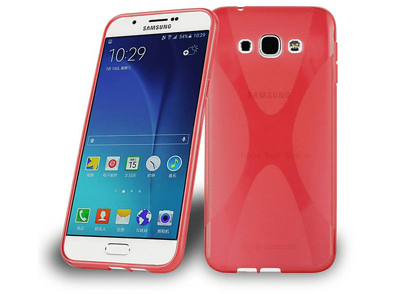 INFERNO X-Line CADORABO Galaxy Backcover, ROT Schutzhülle, A8 2015, TPU Samsung,