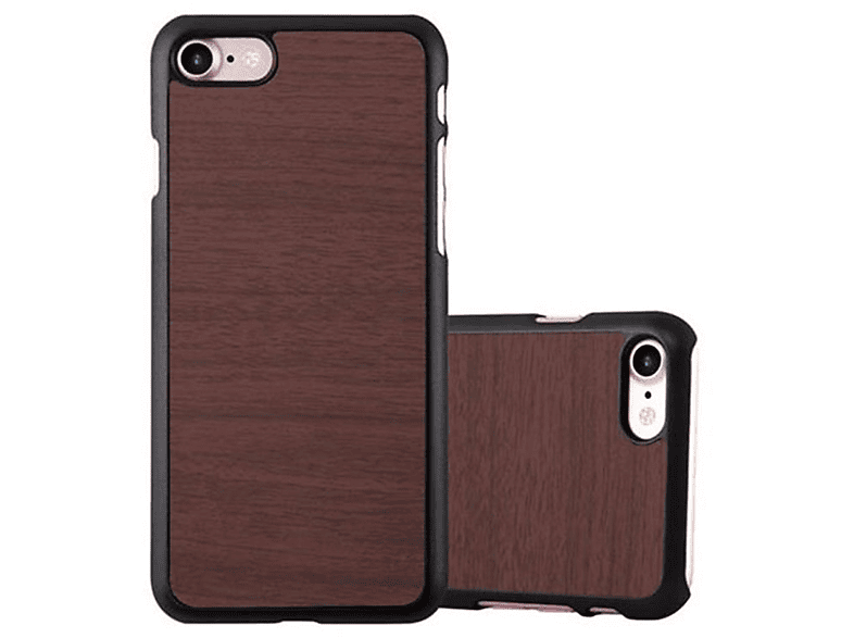 SE 7 iPhone Wooden KAFFEE / CADORABO WOODEN / TPU Schutzhülle, / 7S Apple, Backcover, 8 2020,