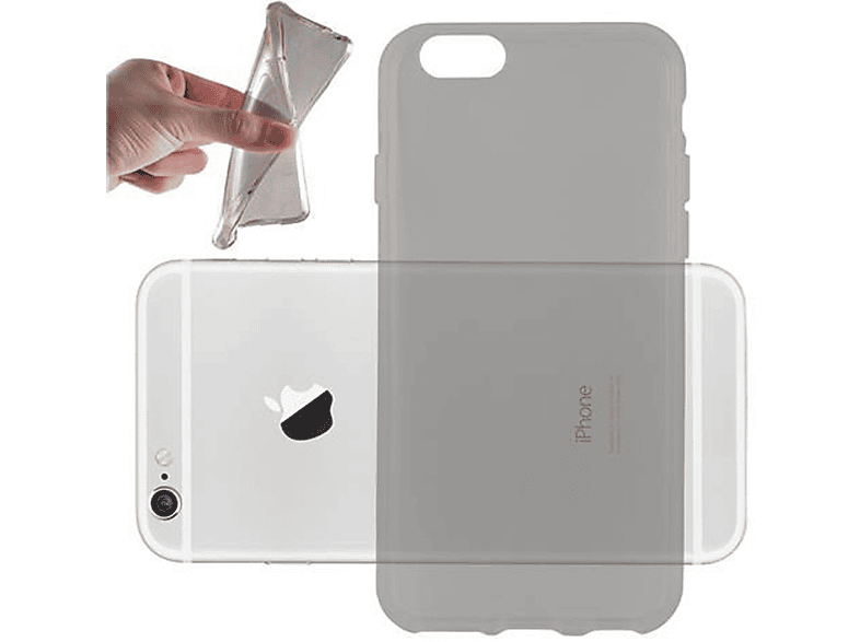 CADORABO TPU Ultra Slim AIR Schutzhülle, Backcover, Apple, iPhone 6 PLUS / 6S PLUS, TRANSPARENT SCHWARZ