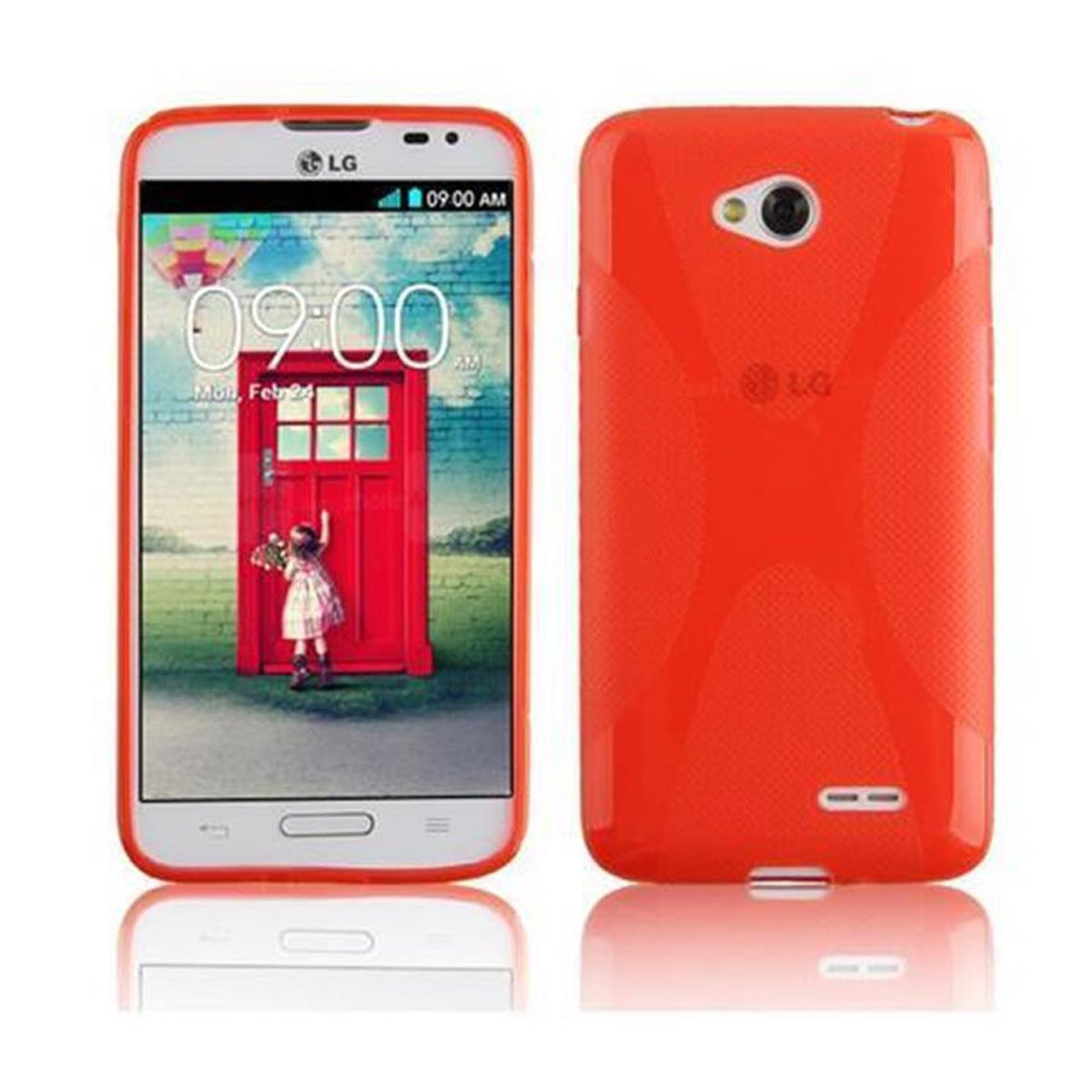 INFERNO LG, Schutzhülle, (1. SIM), X-Line L70 CADORABO TPU ROT Backcover,