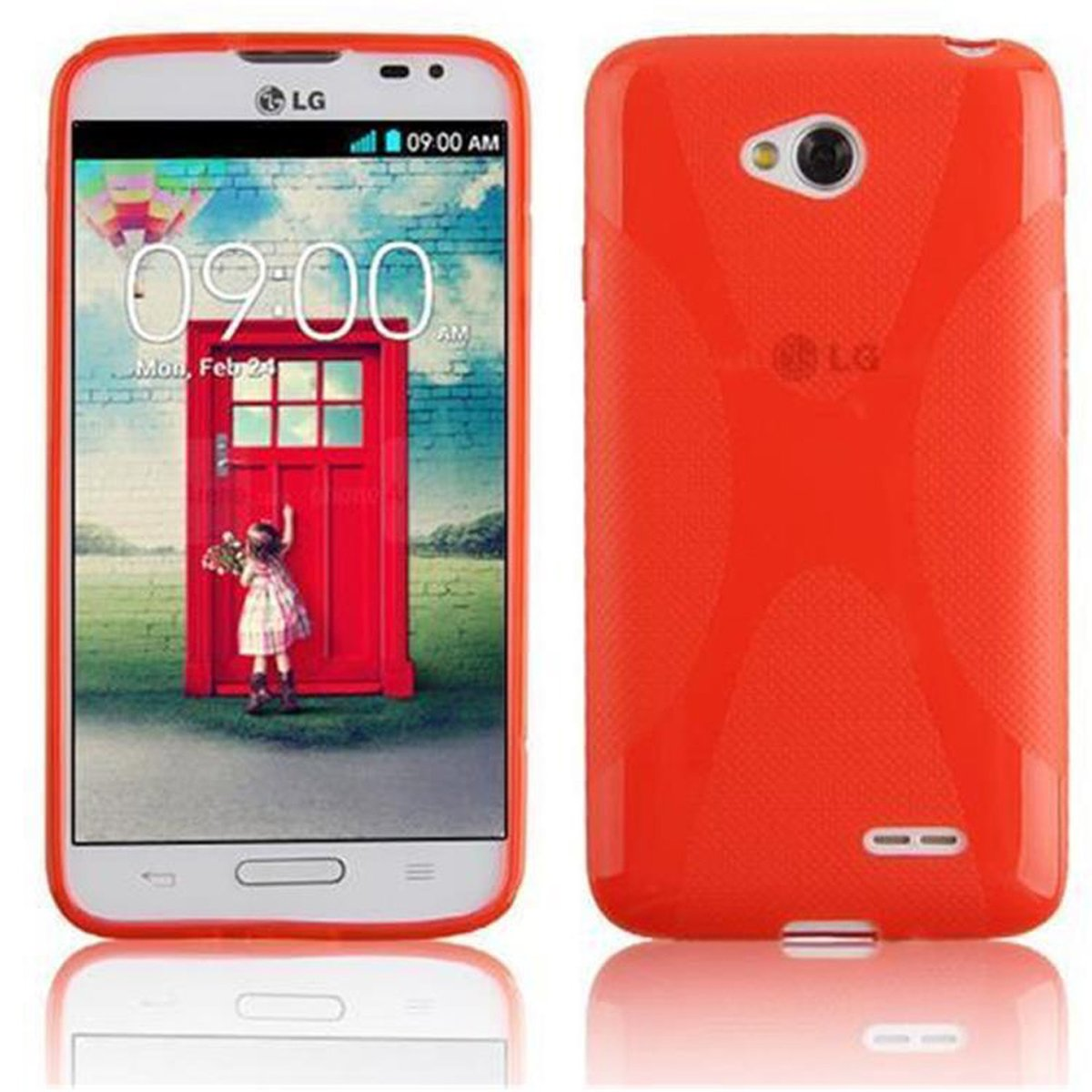 CADORABO TPU Schutzhülle, SIM), ROT (1. L70 X-Line LG, Backcover, INFERNO