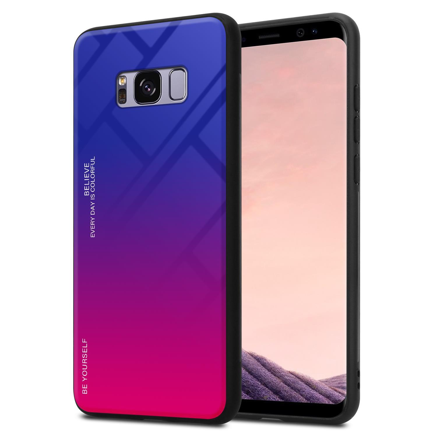 - Samsung, Glas, Galaxy Hülle PLUS, S8 2 Farben TPU ROT Silikon LILA Backcover, aus CADORABO