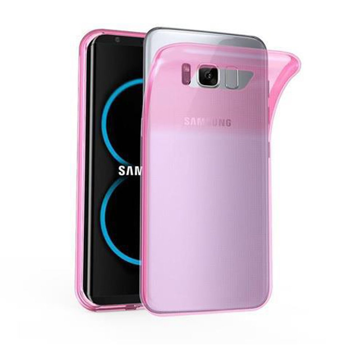 CADORABO TPU Ultra Slim AIR Schutzhülle, PLUS, TRANSPARENT PINK Galaxy Samsung, Backcover, S8