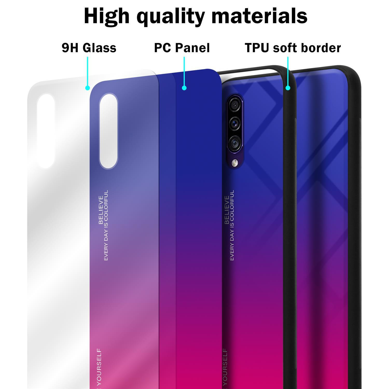 / LILA Glas, 2 TPU Galaxy aus Samsung, CADORABO / Hülle A30s, A50 ROT - Silikon Backcover, Farben A50s 4G