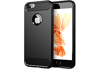 carcasa de móvil  - Funda flexible para móvil - Carcasa de TPU Silicona ultrafina CADORABO, Apple, iPhone 6 / iPhone 6S, brushed negro
