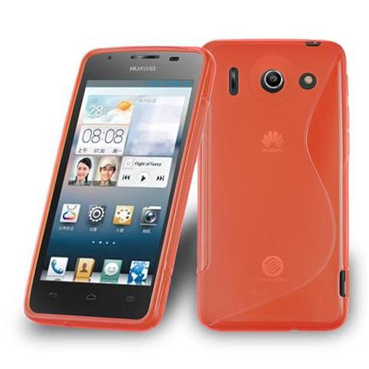 ASCEND G510 Backcover, Handyhülle, ROT CADORABO G520 INFERNO / S-Line Huawei, G525, TPU /