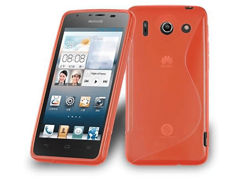 CADORABO TPU S-Line Handyhülle, Backcover, Huawei, ASCEND G510 / G520 / G525, INFERNO ROT