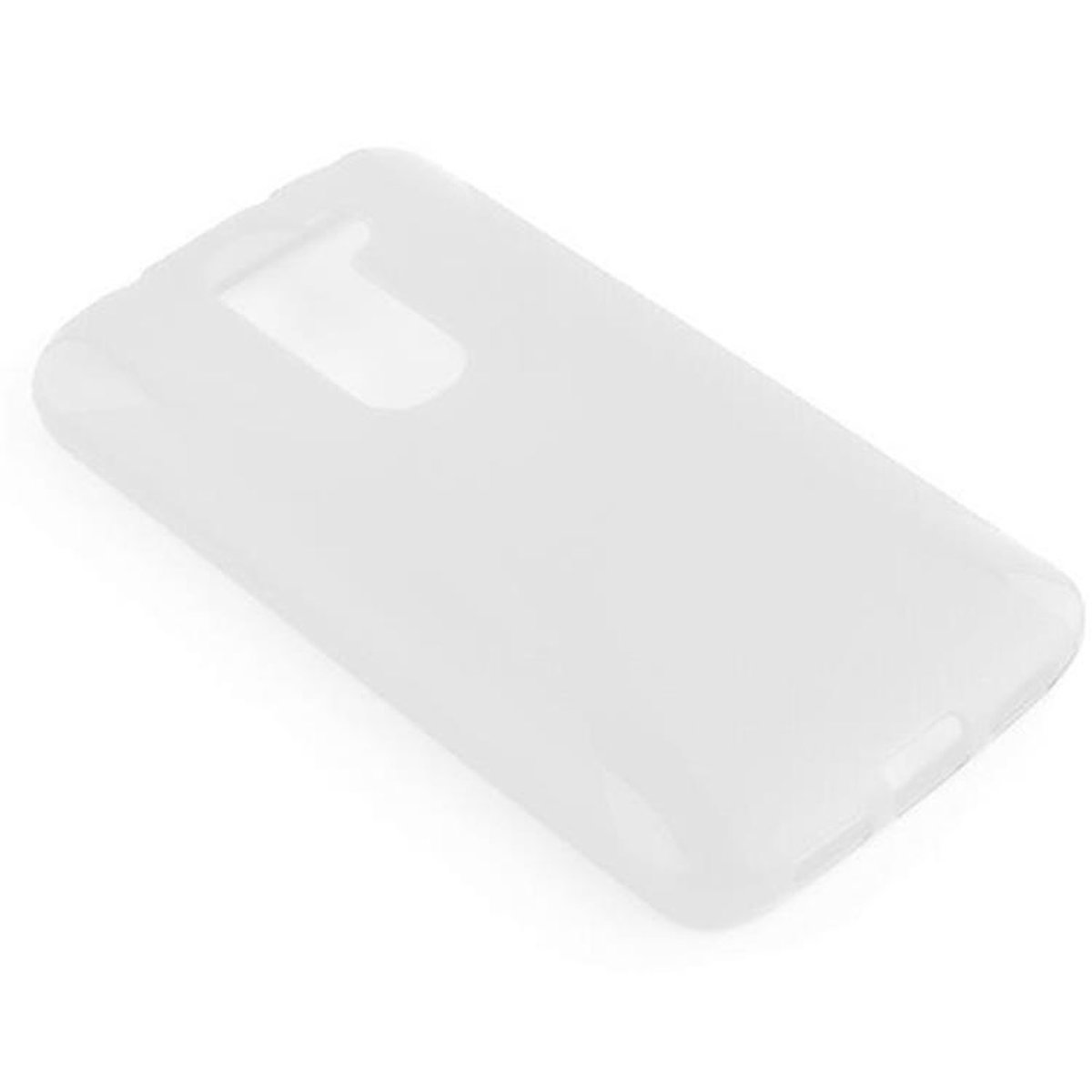 Custodia bianca per telefono, tinta unita, forma semplice. È una cover liscia e protettiva.