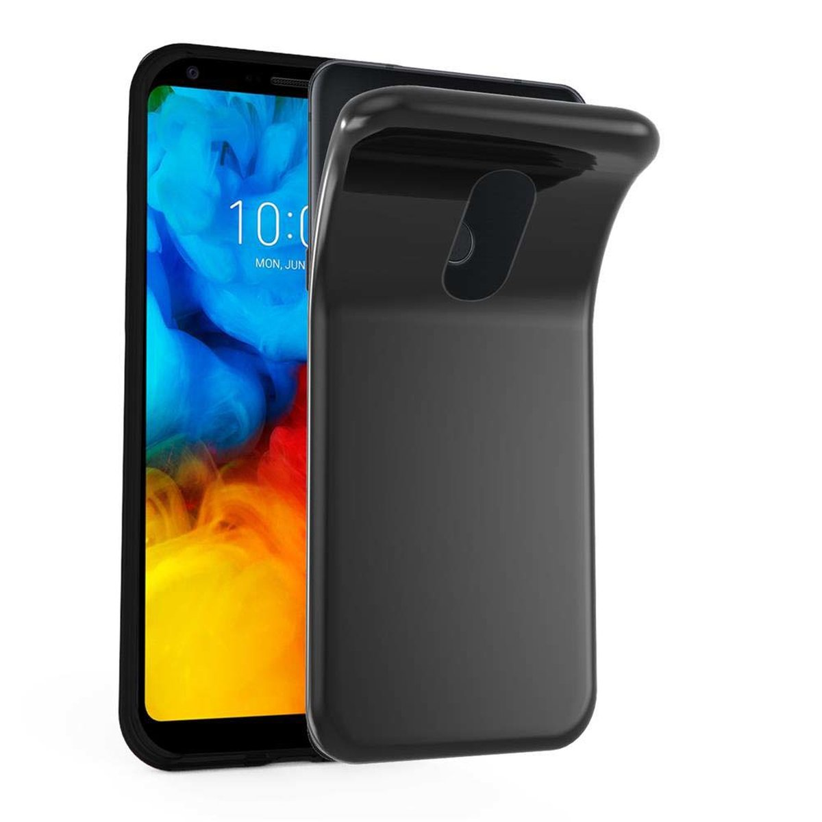 CADORABO TPU Schutzhülle, Backcover, Q7+, / Q7 Q7a Slim LG, SCHWARZ Ultra / AIR