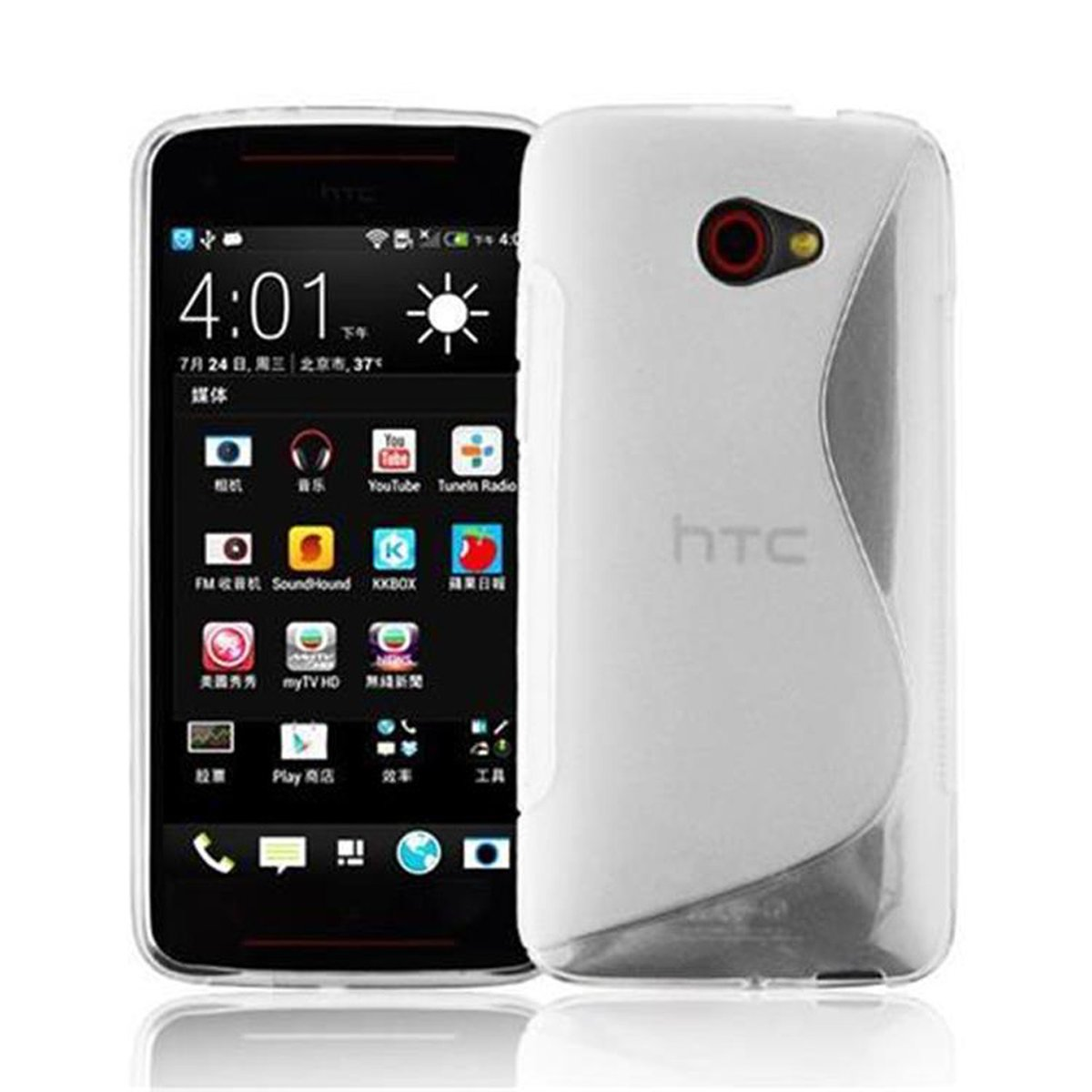 CADORABO TPU Backcover, HALB BUTTERFLY S, S-Line TRANSPARENT Handyhülle, HTC