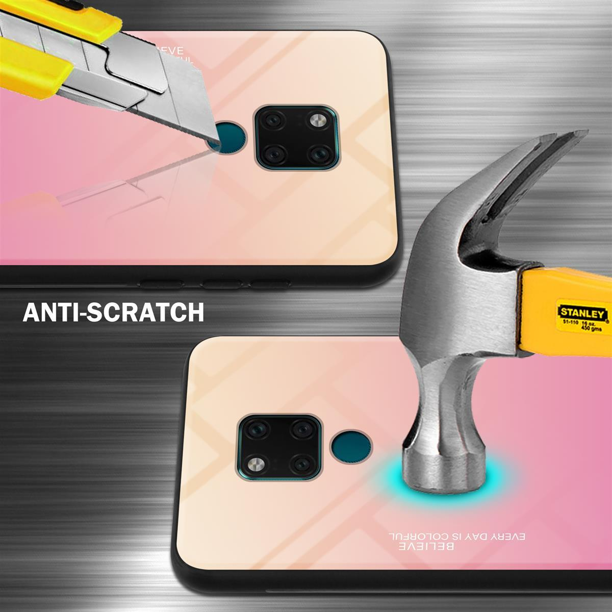 Zwei Handyhüllen mit Messer und Hammer. Eine Hülle wird zerkratzt, die andere wird geschlagen.
