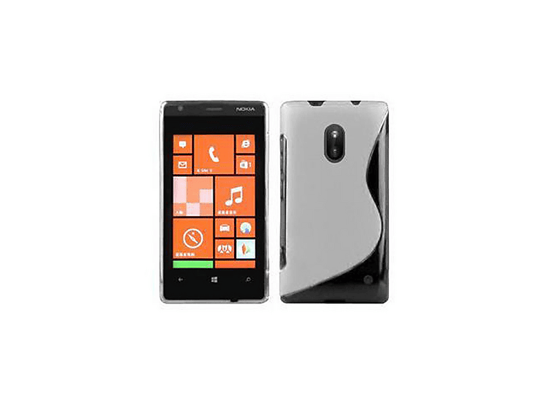 Cadorabo Custodia per Nokia Lumia 520 in Bianco Floreale - Morbida Cover Protettiva Sottile di Silicone TPU con Bordo Protezione - Ultra Slim Case Antiurto Gel Back Bumper Guscio