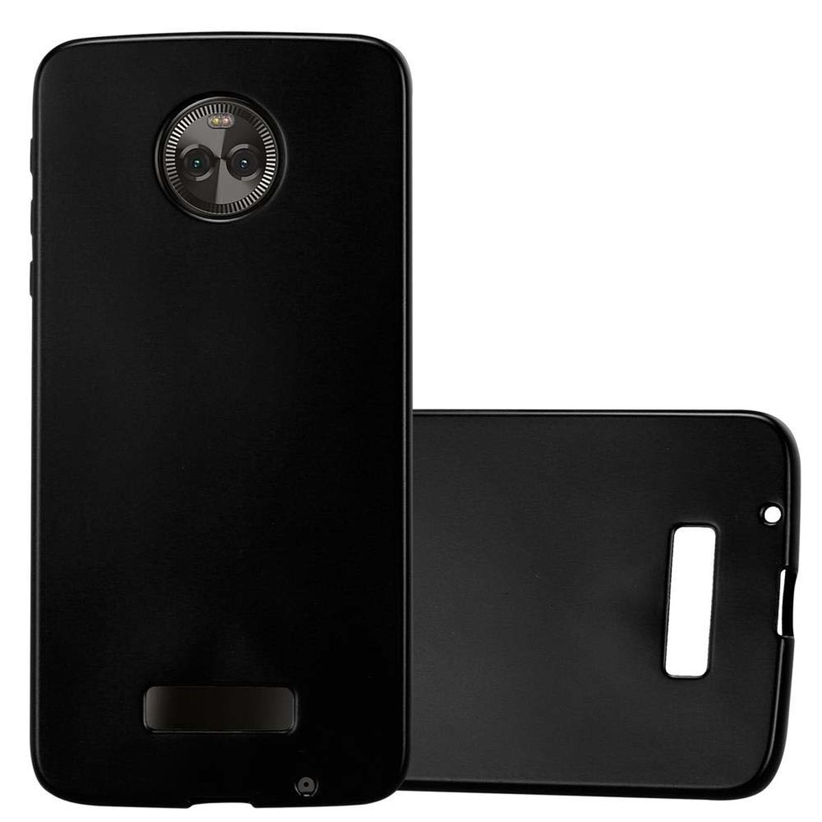 CADORABO TPU Metallic SCHWARZ Hülle, MOTO Matt Z, METALLIC Backcover, Motorola