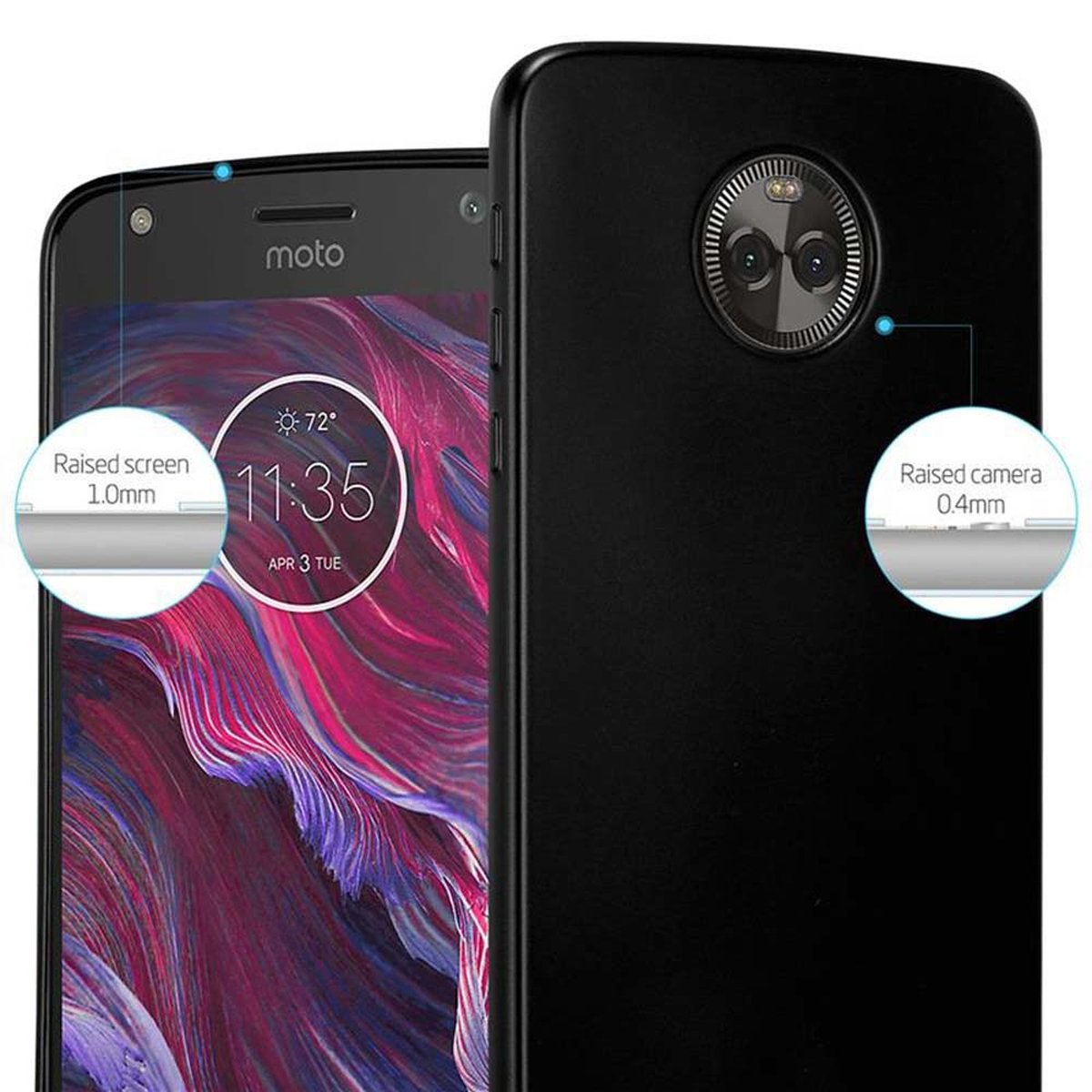 CADORABO TPU Matt Metallic Hülle, METALLIC Motorola, SCHWARZ Backcover, MOTO Z