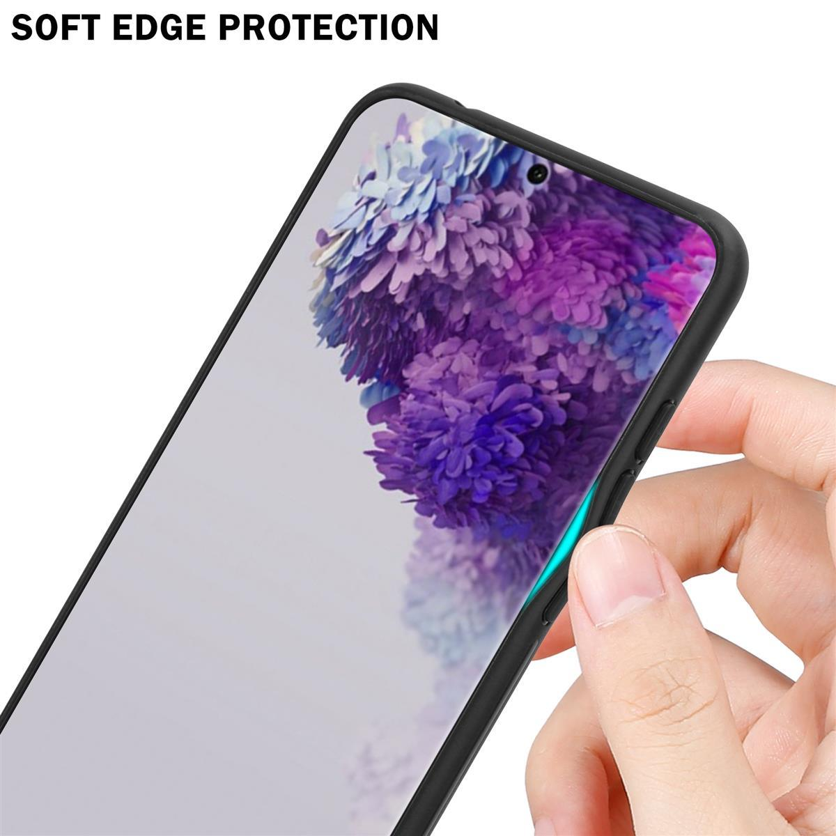 Samsung, ULTRA, CADORABO S20 Silikon Backcover, Farben - ROSA Hülle 2 GELB TPU aus Glas, Galaxy