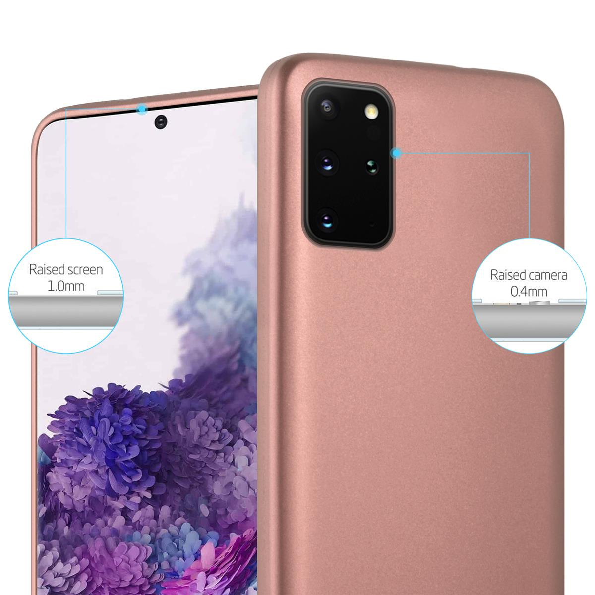Primo piano di una custodia per telefono rosa. I dettagli dello schermo e della fotocamera sono evidenziati.