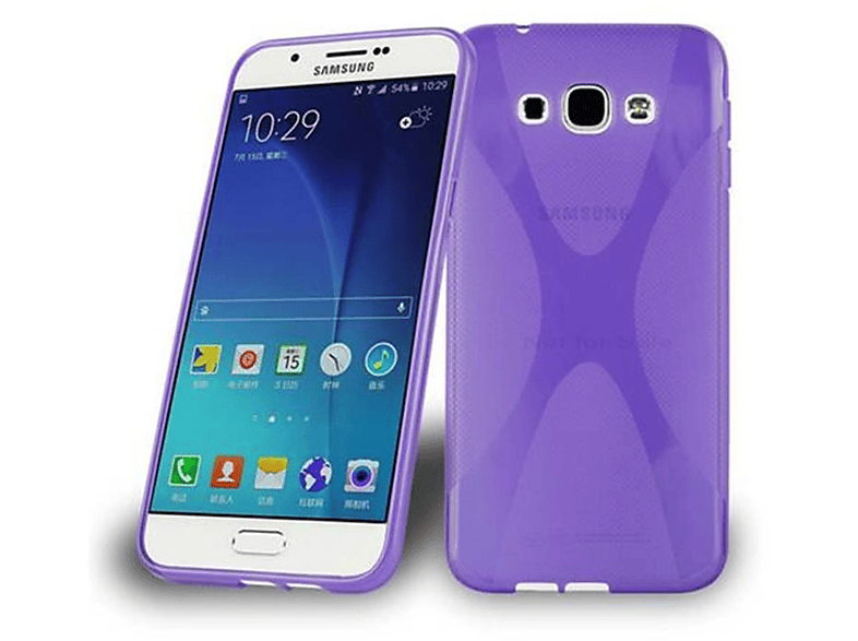 2015, FLIEDER Galaxy Backcover, TPU CADORABO X-Line Schutzhülle, VIOLETT Samsung, A8