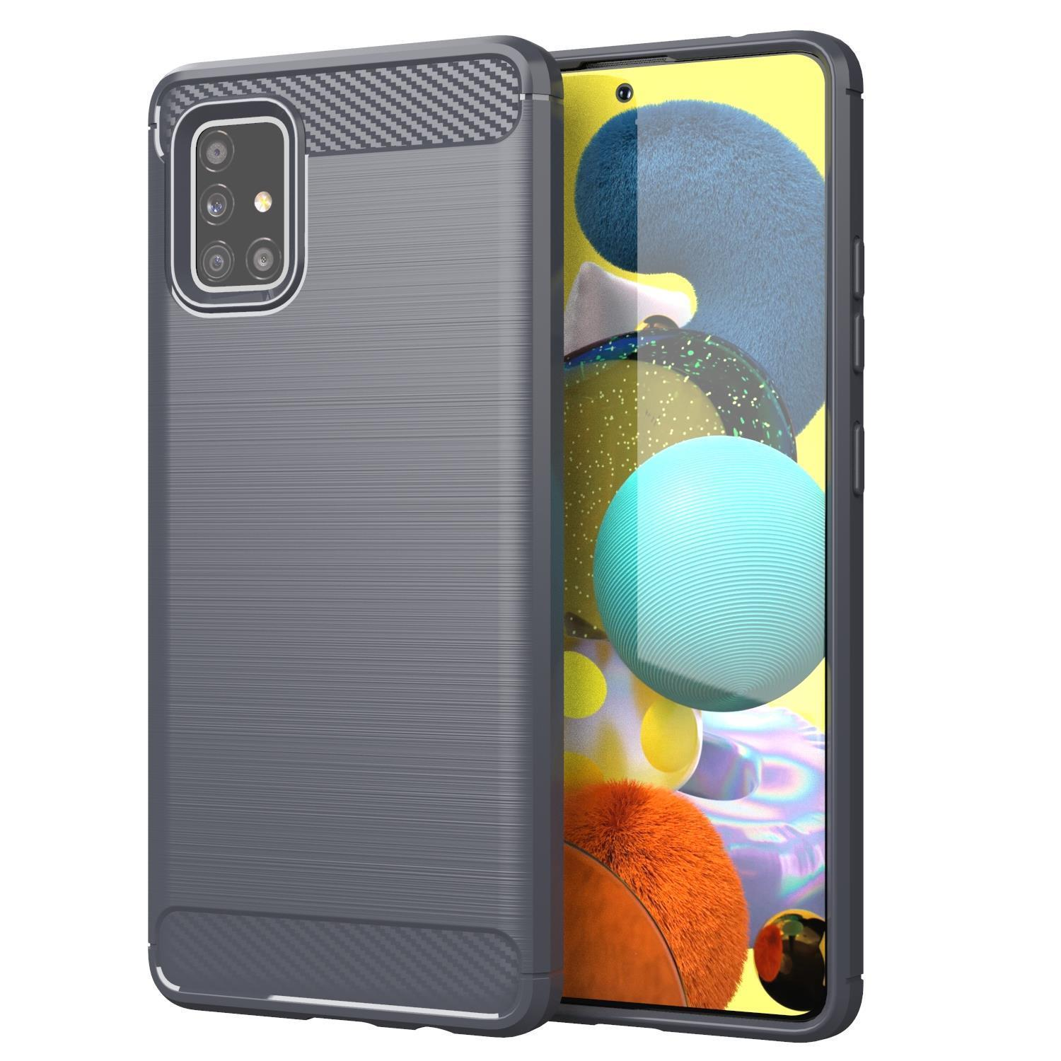 CADORABO TPU Ultra M40s, Backcover, Galaxy / A51 Slim BRUSHED Hülle, GRAU 4G Carbon Samsung