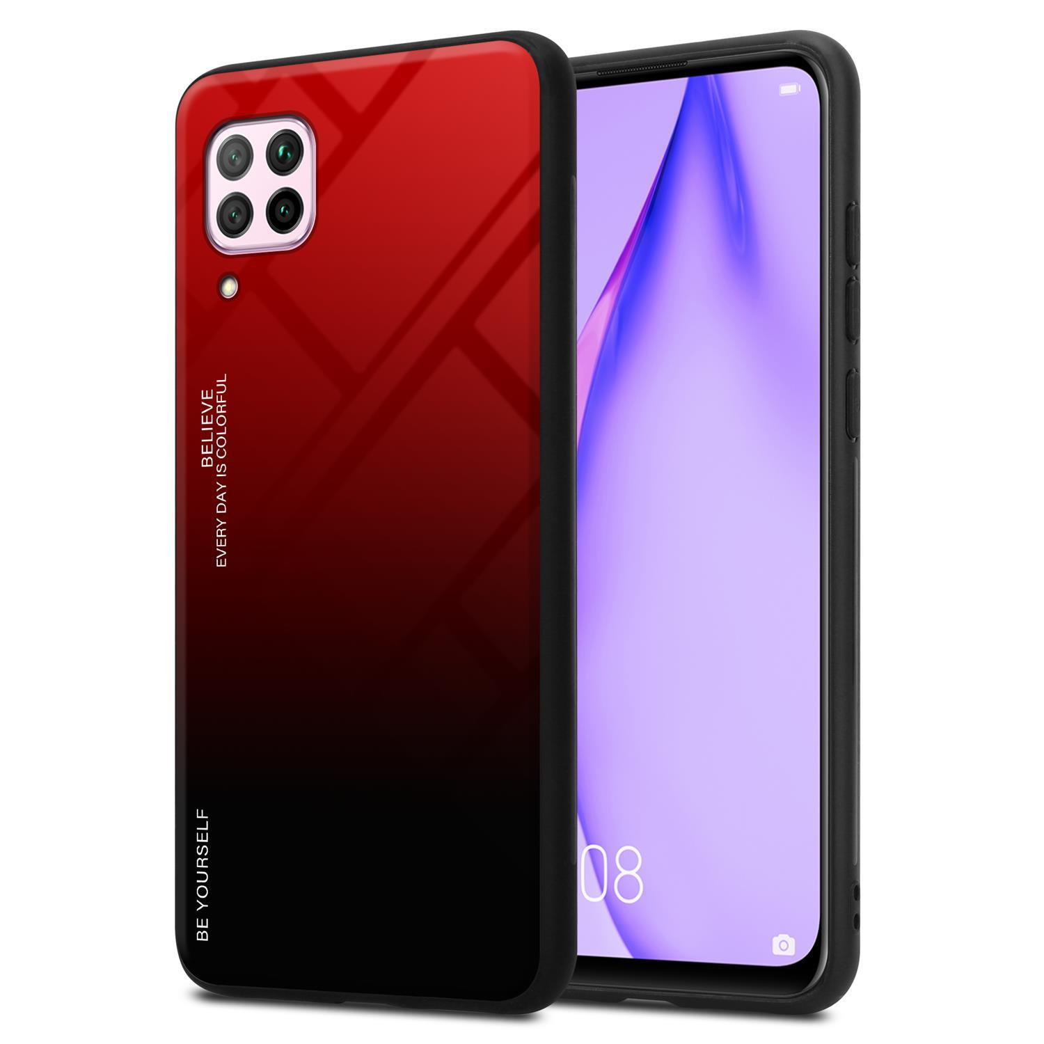 Custodia Cadorabo Per Huawei Nova 6 SE/P40 Lite/Nova 7i - Effetto Vetro Opaco Nero Con Strisce, Cover TPU Trasparente