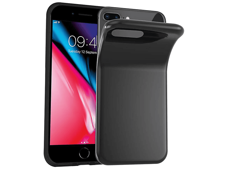 / Ultra Apple, PLUS 7 Backcover, / PLUS PLUS, SCHWARZ Schutzhülle, Slim iPhone 7S 8 TPU CADORABO AIR