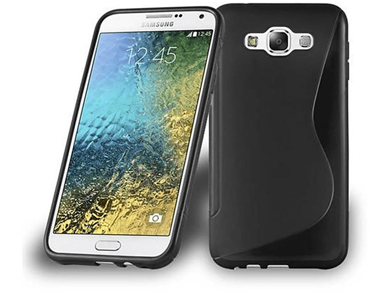 Galaxy OXID CADORABO Handyhülle, Backcover, Samsung, SCHWARZ S-Line TPU E7,