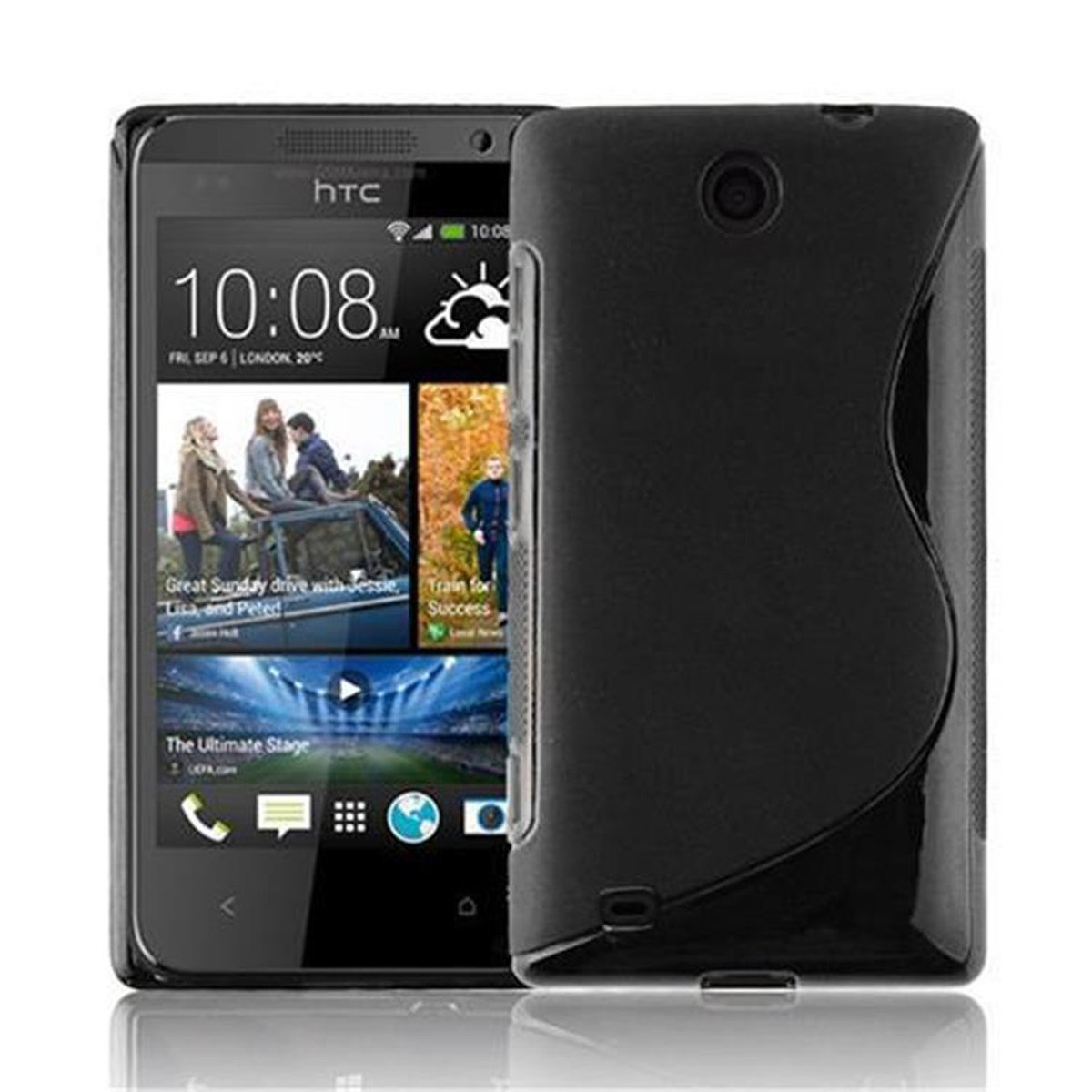 SCHWARZ CADORABO Desire HTC, 300, OXID Backcover, TPU S-Line Handyhülle,