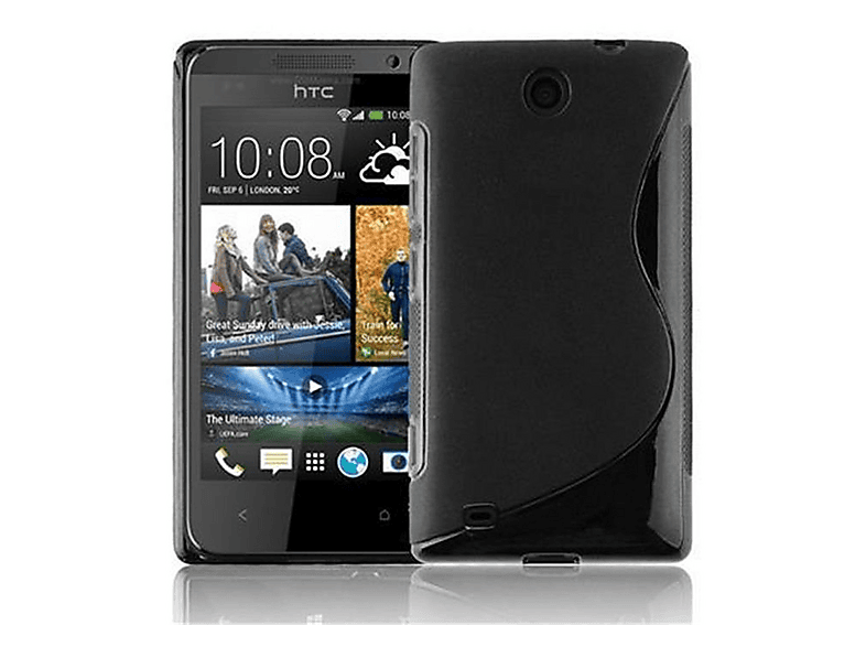 Cadorabo Case for HTC Desire 300 in Bordeaux Violet - Flip Style