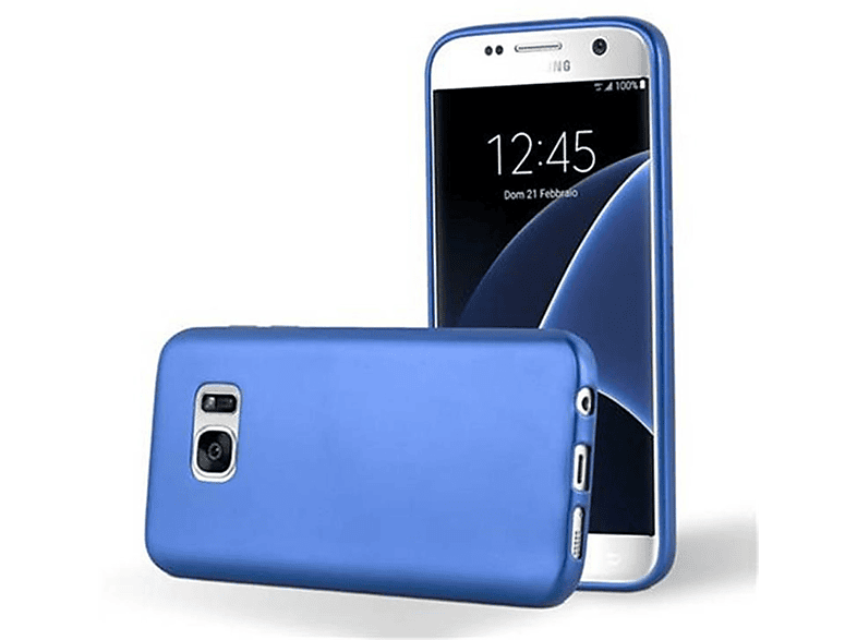 CADORABO TPU Matt Metallic Hülle, Backcover, Samsung, Galaxy S7, METALLIC BLAU