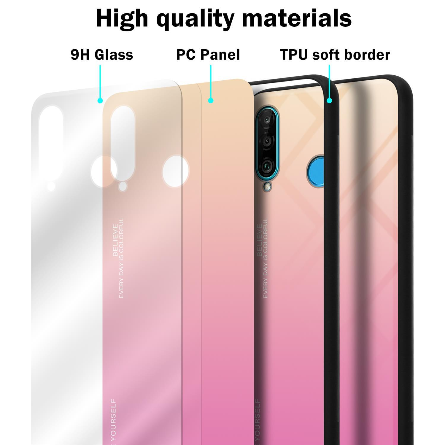 CADORABO Hülle aus TPU LITE, Farben GELB 2 Huawei, Silikon Glas, ROSA Backcover, - P30