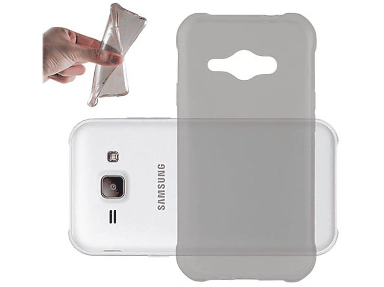 CADORABO TPU Galaxy SCHWARZ J1 TRANSPARENT Schutzhülle, Ultra Backcover, AIR Samsung, Slim ACE,