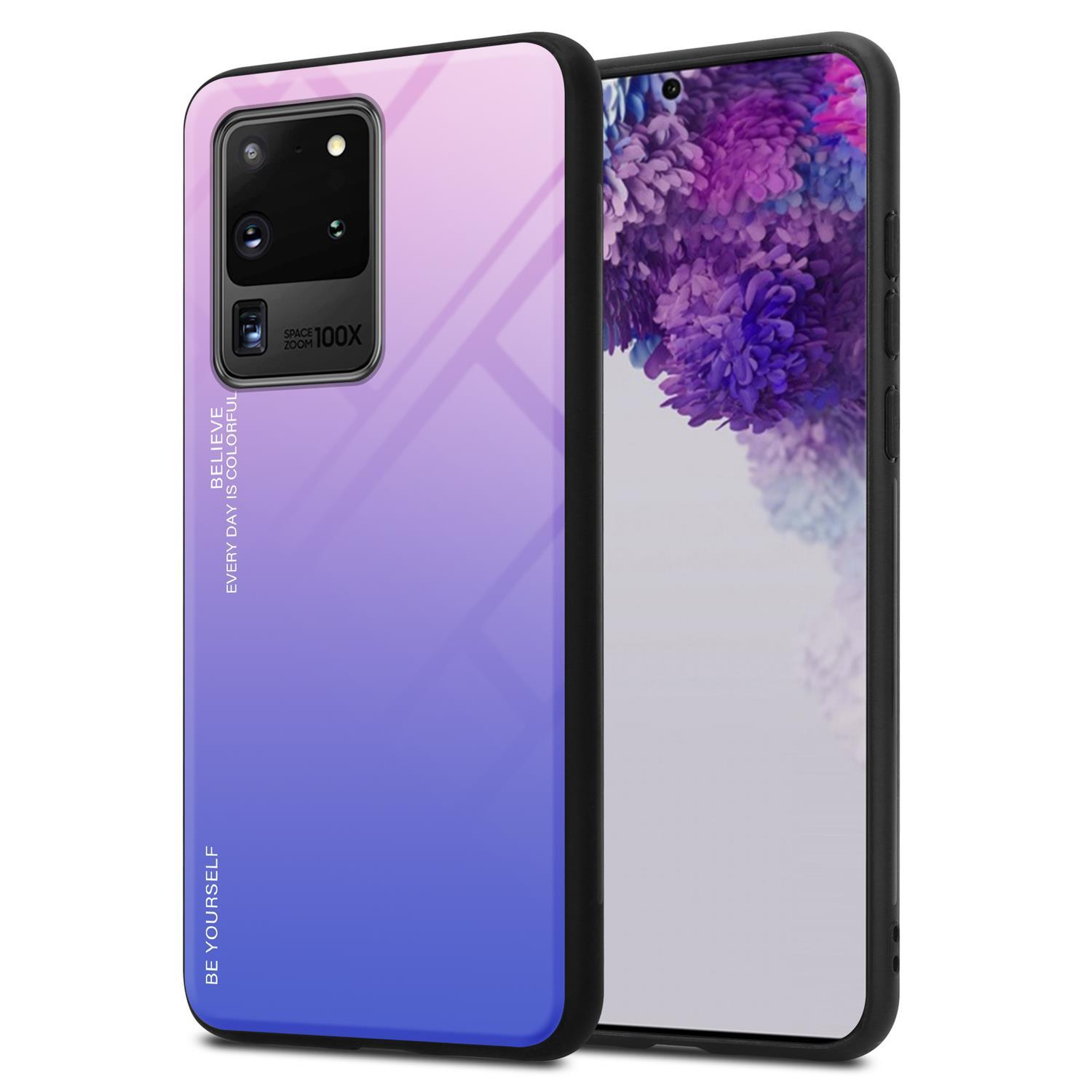 Hülle - Farben S20 CADORABO Silikon Galaxy BLAU Samsung, 2 TPU Glas, ULTRA, aus Backcover, PINK