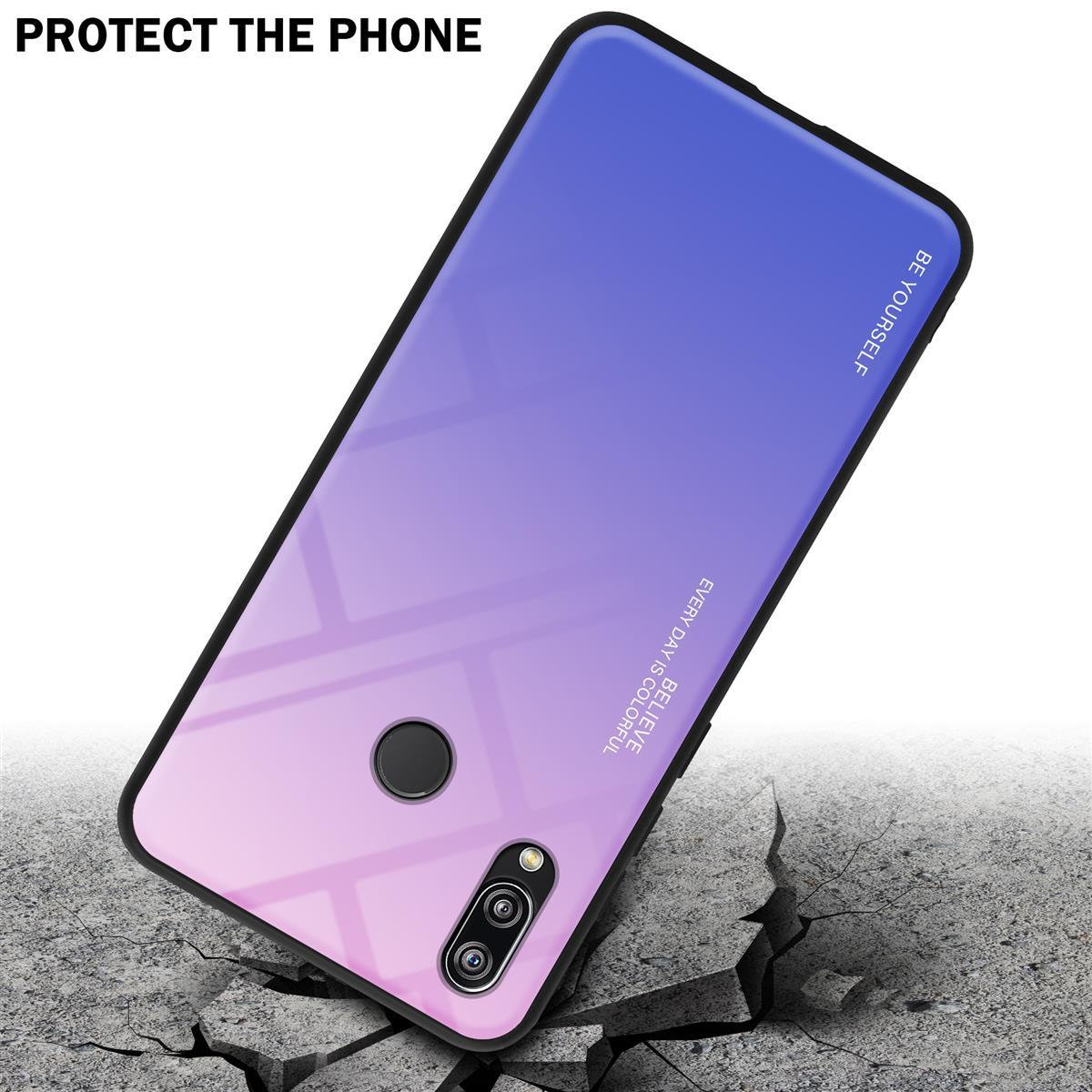 Ein Telefon in einer Hülle auf einer zerbrochenen Oberfläche. Text: Schützen Sie das Telefon.