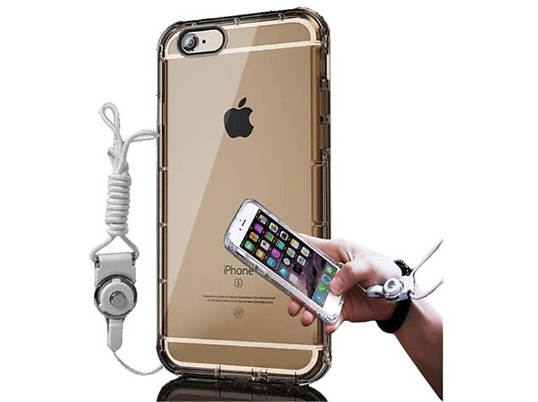 CADORABO Schutzhülle mit Schlaufe, Backcover, Apple, iPhone 6 / 6S, TRANSPARENT GOLD