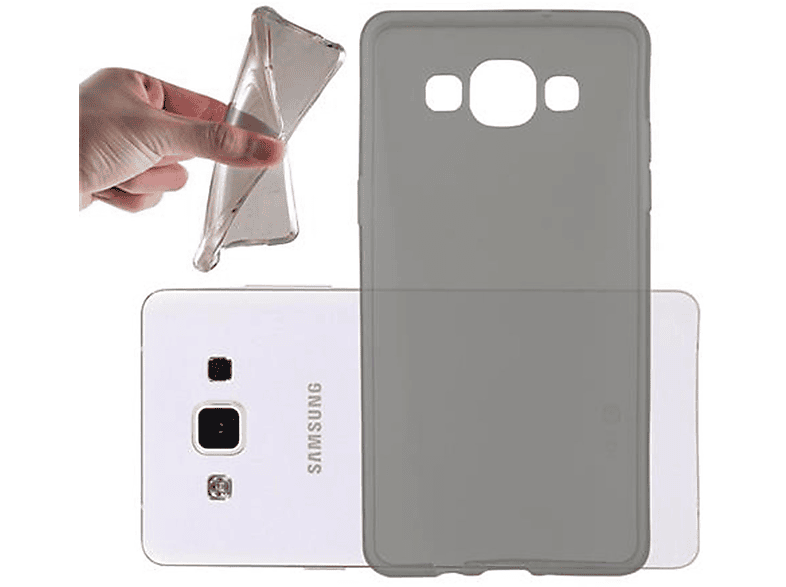 CADORABO TPU Ultra Slim AIR Schutzhülle, Backcover, Samsung, Galaxy A5 2015, TRANSPARENT SCHWARZ | Backcover