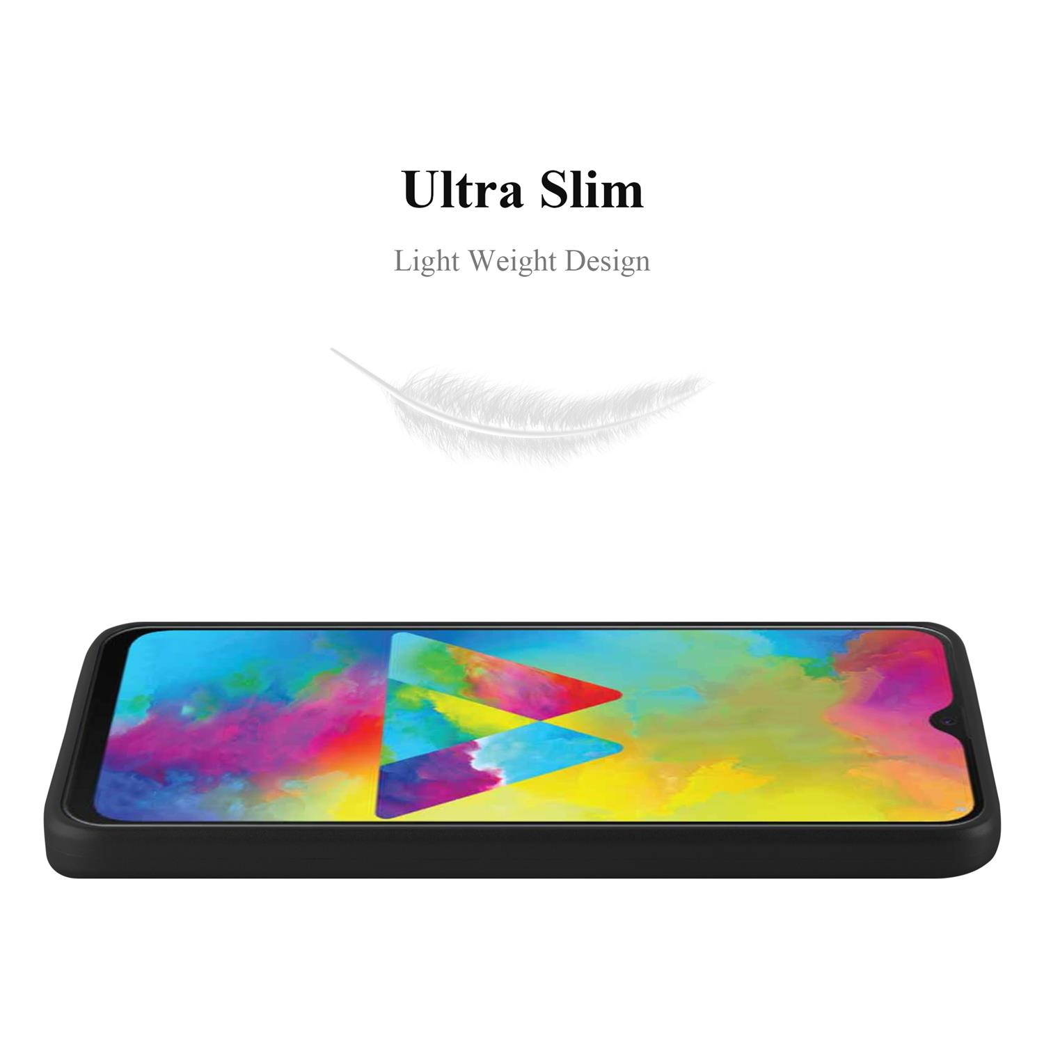 Teléfono con funda y pluma encima. Texto: Ultra Slim.