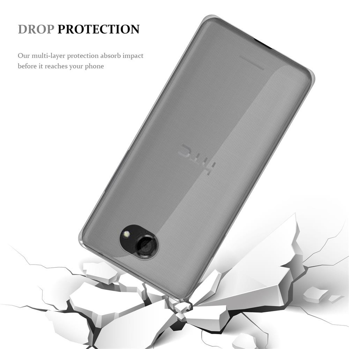 CADORABO TPU Ultra TRANSPARENT 316 Backcover, VOLL HTC, AIR 516, Schutzhülle, Desire Slim 