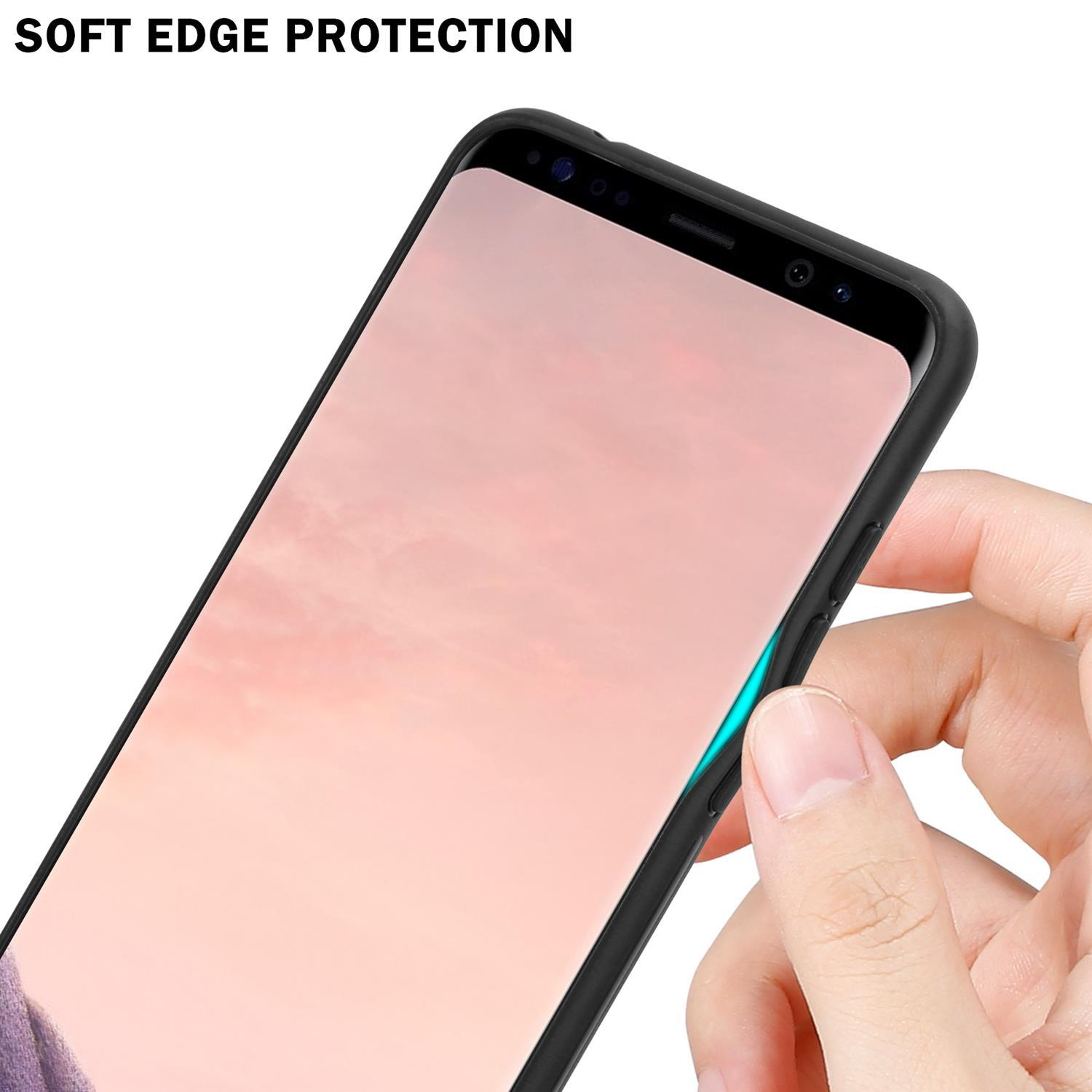 - Samsung, Glas, Galaxy Hülle PLUS, S8 2 Farben TPU ROT Silikon LILA Backcover, aus CADORABO