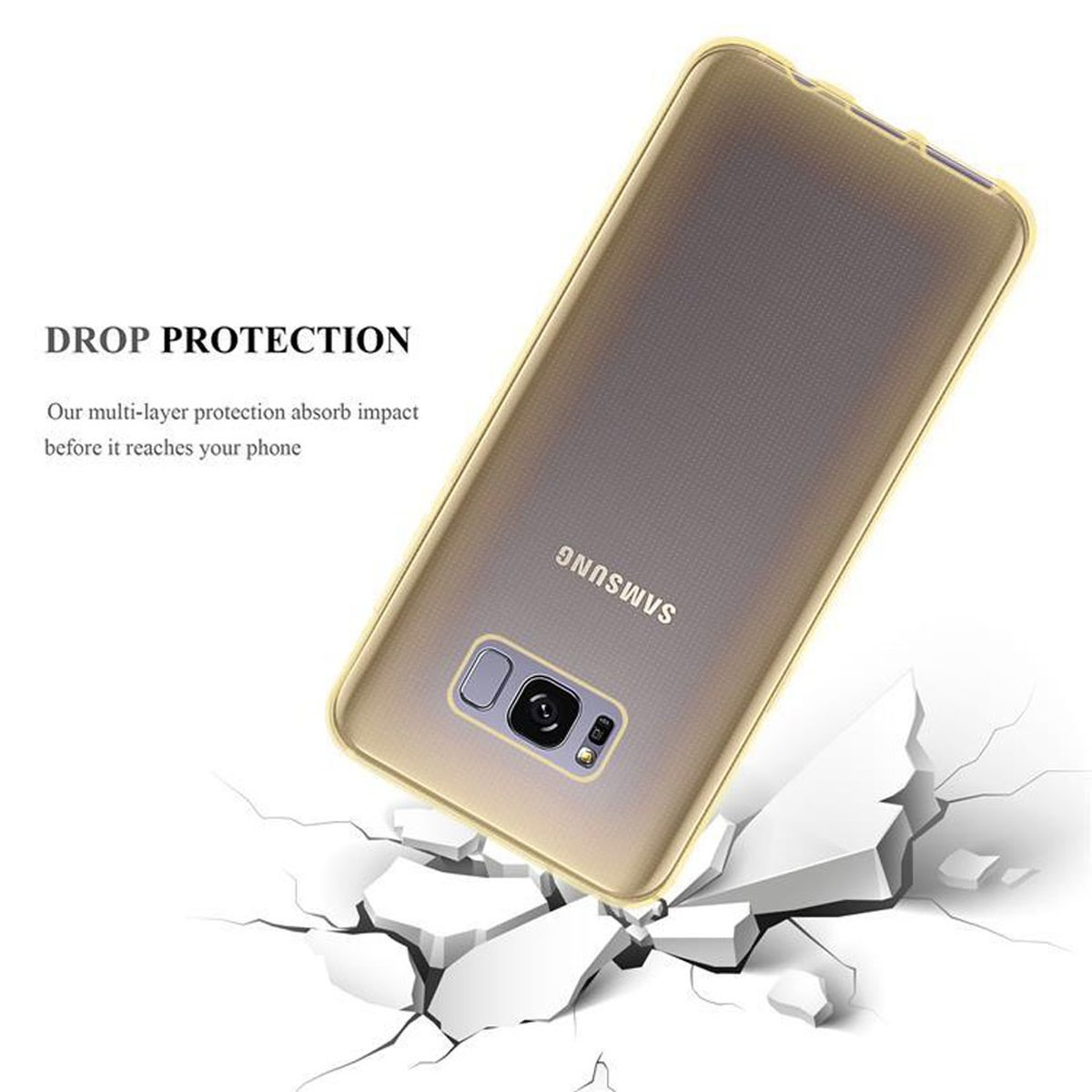 GOLD Samsung, Schutzhülle, Ultra Backcover, Slim TRANSPARENT S8, AIR TPU CADORABO Galaxy