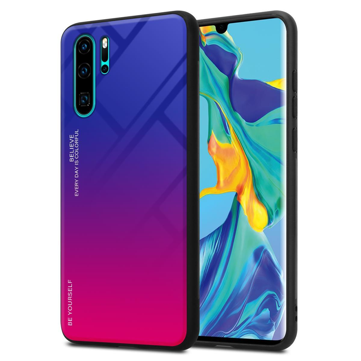 Ein Telefon in einer blau-rosa Farbverlaufshülle, mit 'BE YOUSELF' Schriftzug an der Seite.