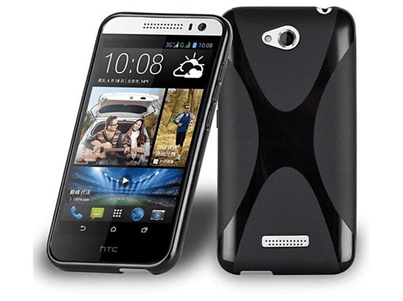 Schutzhülle, Desire CADORABO Backcover, SCHWARZ TPU OXID X-Line HTC, 616,