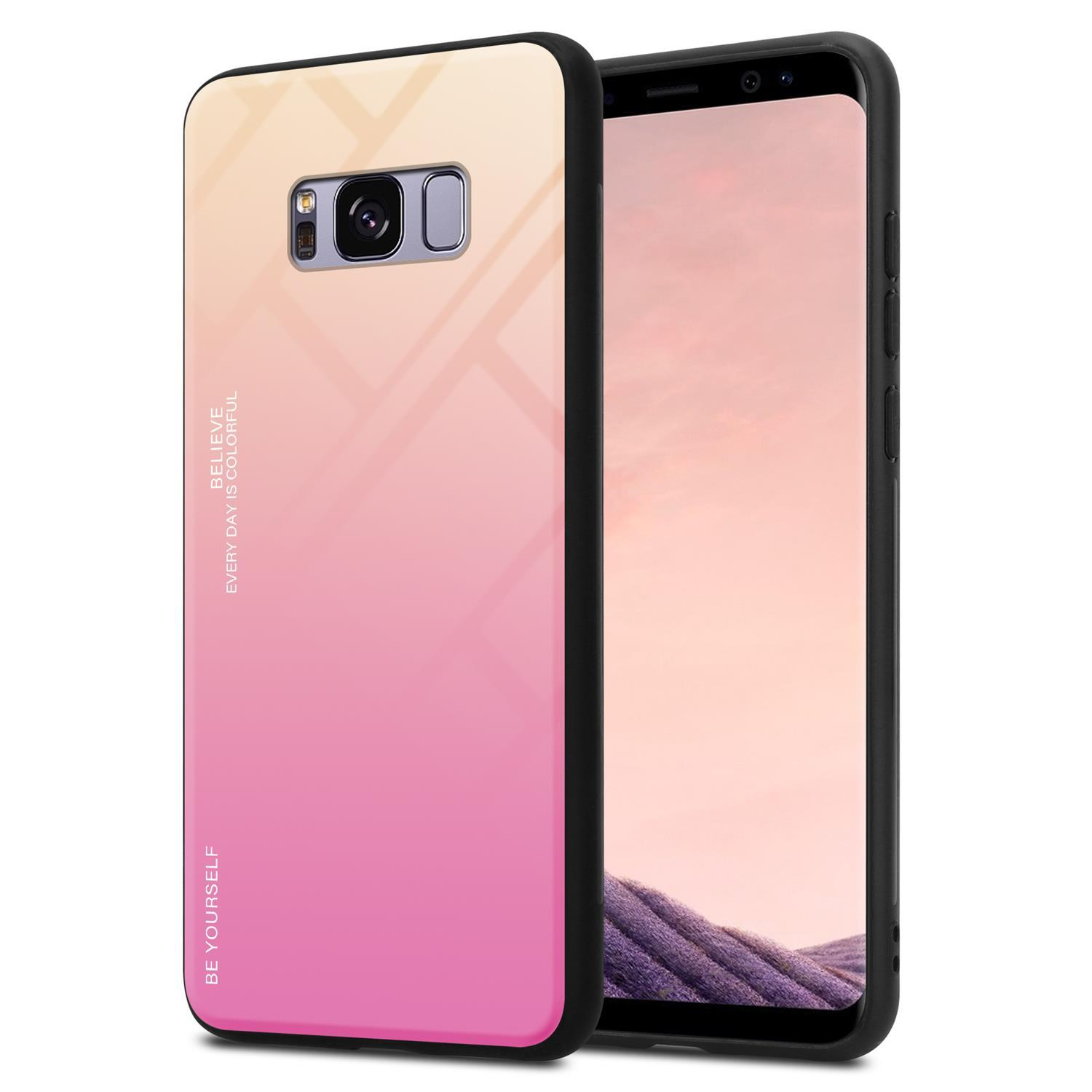 Backcover, GELB Glas, Samsung, CADORABO TPU - S8 2 Farben PLUS, aus Silikon Galaxy ROSA Hülle